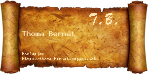 Thoma Bernát névjegykártya